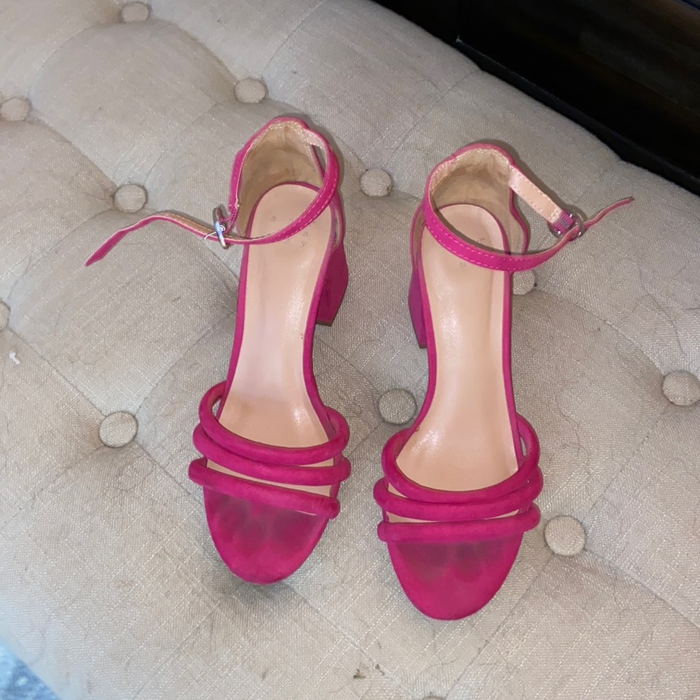 Pink block heels